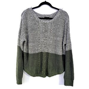 Mine Knit  Long Sleeve Half Colour Open Back Sweater